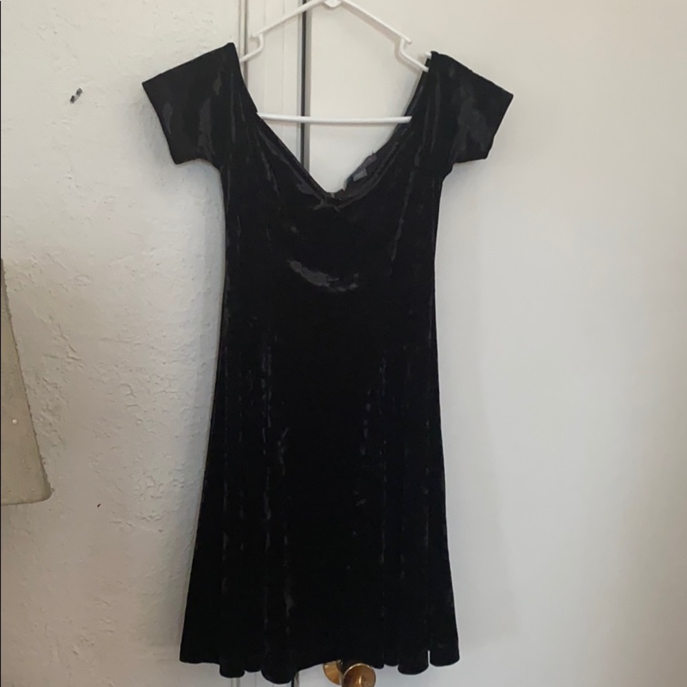 Kendal & Kylie crushed Black Velvet dress.